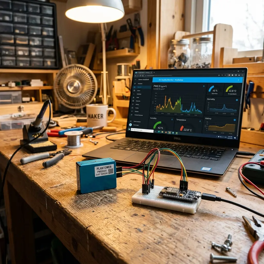 Сборка анализатора пыли PM2.5 на ESP8266 и PMS5003 для Алисы