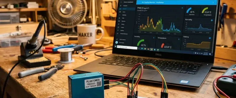 Сборка анализатора пыли PM2.5 на ESP8266 и PMS5003 для Алисы