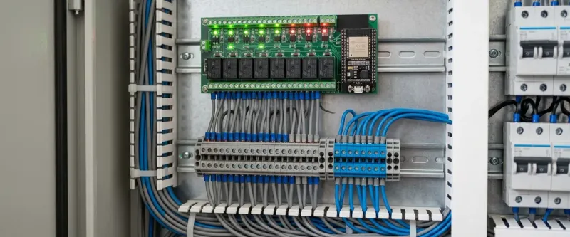 Реле на DIN-рейку на ESP32 с Алисой: умный электрощит