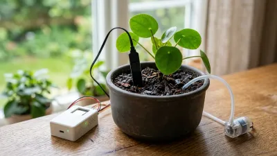 Емкостный датчик влажности почвы на ESP32 с Алисой: автополив