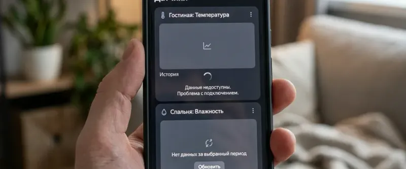 Что делать, если в приложении Дом с Алисой пропали графики датчиков